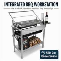 Panier Barbecue Réversible en Acier Inoxydable Grande Taille pour Grillades au Charbon, Grille de Rôtisserie en Gros