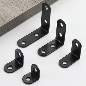 <b>Black</b> L-shaped Corner <b>Bracket</b> Iron Heavy Duty Shelf Support Connector Modern Simple Style - Product Image 4