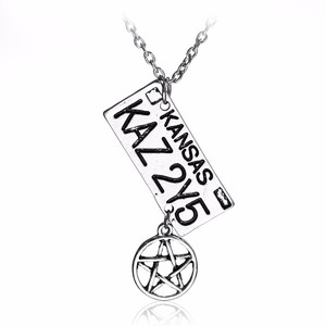 Collana Supernatural Dean targa e ciondolo stella Kansas <span class=keywords><strong>KAZ</strong></span> 2 y5 - Product Image 1