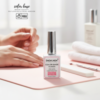 Base Coat Caoutchouc Élastique Marque Privée Disponible, Gel de Base Caoutchouc Épais pour Salon de Manucure, Base Coat Caoutchouc Couleur Personnalisée