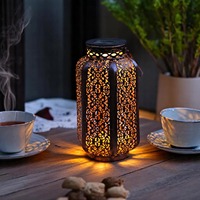 Lanterne suspendue vintage rustique à LED solaire en aluminium, faite à la main, couleur personnalisée, pour jardin extérieur, éclairage écologique, Pâques, maison