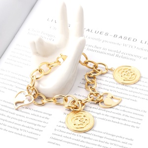 Bracelets personnalisés en forme de cœur plaqués or, bijoux en acier inoxydable pour femmes - Product Image 6