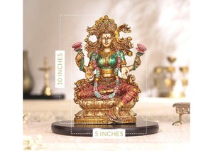 Goddess Lakshmi Maa Antique Murti 10 Inch Hindu Religious Idol Decorative Statue Pooja Home Temple Decor Spiritual Gift - Product Image 4