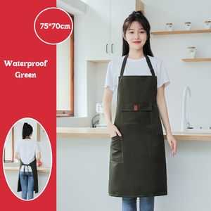 Multiple Pockets Restaurant Working <b>Aprons</b> Waiter Uniforms Chef Cooking <b>Aprons</b> <b>Waterproof</b> - Product Image 5