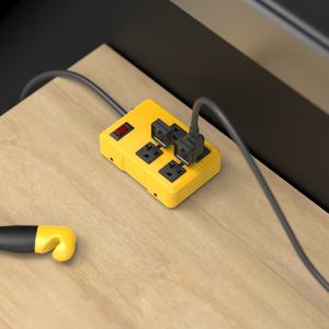 Multiprise de protection contre les surtensions à <span class=keywords><strong>4</strong></span> <span class=keywords><strong>prises</strong></span> avec disjoncteur intégré, 12/3 SJT noir et jaune avec rallonge de <span class=keywords><strong>4</strong></span> pieds - Product Image 6