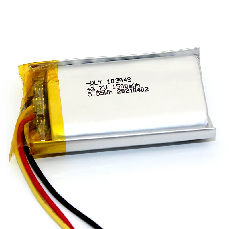 Wly 3.7V Lithium Batterij 103048 1500Mah Oplaadbare Polymeer Batterij Met Bescherming Board Kabel Voor Robot Led Licht Speaker