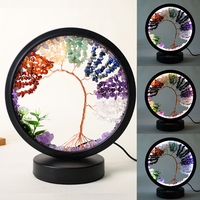 Nouvelle Lampe de Nuit USB en Cristal Améthyste, Arbre des 7 Chakras, pour la Décoration Intérieure