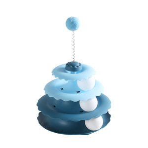 Jouet rotatif pour chat avec balle, jeu interactif pour chats, divertissement pour animaux de compagnie, 190g, bleu - Product Image 5