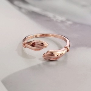 Love Hands <span class=keywords><strong>Hug</strong></span> Ring coppie anello semplici uomini e donne abbracciano l'anello aperto - Product Image 2