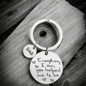 लक्जरी 316L स्टेनलेस स्टील राउंड कीचेन के साथ 25 मिमी कुंजी अंगूठी 2 चरस धारक उव पिता के लिए मुद्रित स्मारिका उपहार - Product Image 2