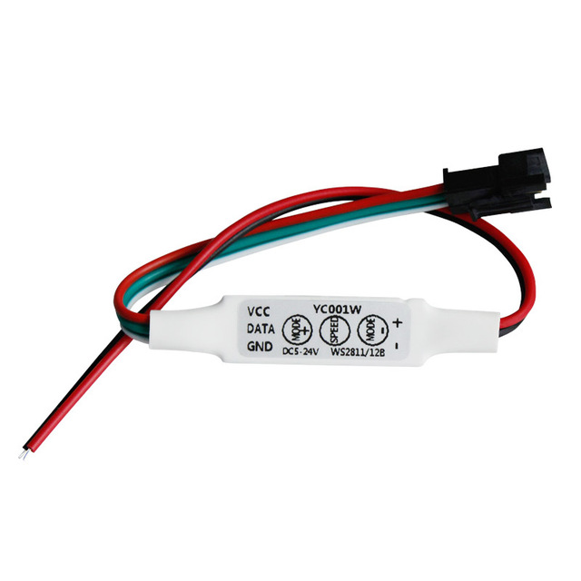YC001W Mini 3 Keys Small Size Dimmer Spi Led Controller for Pixel Strip Light Ws2812B 2811