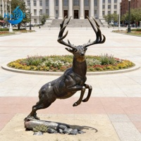 Statues de cerfs en bronze réalistes, art animalier pour la décoration extérieure des paysages