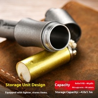 PioneerEDC Gr5 Conteneur de stockage en titane Boîte à pilules d'urgence multifonctionnelle pour le camping avec mini sifflet étanche