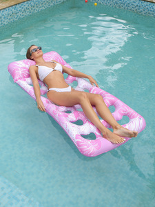 Vente Flash : Hamac aquatique gonflable pliable pour adulte, motif feuilles d'été, avec découpe en forme de cœur, pour la détente aquatique - Product Image 4