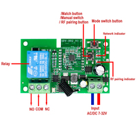 Module de relais sans fil EWeLink Wifi pour domotique, interrupteur intelligent DC 7-32V, à impulsions/autobloquant, pour accès aux portes, compatible Alexa Google+RF