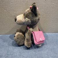 Peluche Loup Réaliste en Gros d'Usine, Sac à Dos Loup pour Couple, Vente Chaude, Logo Personnalisé, Jouet 25cm, Livraison Rapide, En Gros
