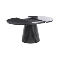 Table à manger extensible en MDF noir, vente en gros d'usine, 120/160 cm, 6-8 places, pour maison, hôtel, appartement