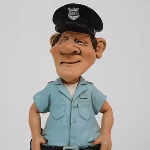 Carino in resina artigianato cartone animato statua poliziotto agente di polizia scultura umorismo figurine per camera da letto decorazione regalo per bambini - Product Image 4