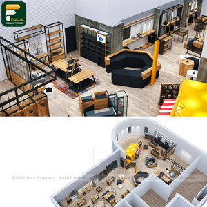 Étagère de présentation de vêtements contemporains, comptoir de vêtements, armoire à vêtements, meuble en verre - Product Image 3