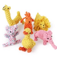 Jouets à mâcher noués pour chiens, design canard, éléphant, lion, en corde de coton durable, tressé, pour le nettoyage des dents, modèle DJ-013, fabriqué au Henan