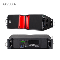 KA208A Çift 8 İnç Aktif Line Array Hoparlör 500W Neodimyum Güçlü PA Hoparlör Kilise Tiyatro Salonu Kurulumu için