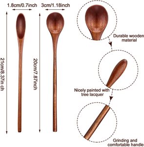 Utensili <span class=keywords><strong>per</strong></span> Mescolare in Legno Naturale Fatti a Mano, Cucchiai con Manico Lungo, <span class=keywords><strong>Cucchiaini</strong></span> da Tè, <span class=keywords><strong>Cucchiaini</strong></span> da Caffè, Bastoncini <span class=keywords><strong>per</strong></span> Mescolare Latte e <span class=keywords><strong>Miele</strong></span> - Product Image 3