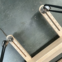 Reformer de Pilates Professionnel Commercial Pliant en Bois de Chêne, Équipement de Studio