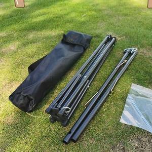 Support de lampe pliable pour camping en plein air, trépied noir portable de 185cm pour pique-nique, barbecue, outils de survie - Product Image 2