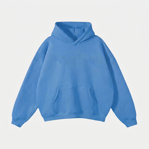 Sweat à capuche zippé oversize premium pour homme, coupe carrée, avec poche brodée, en molleton 100% coton uni délavé, écologique - Product Image 1