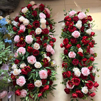 Centres de table personnalisés, boule de fleurs de luxe pour mariage, fleurs de table, 50 cm, grande taille, rouge, vert, arrangements floraux faits à la main