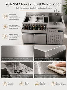 Évier de bar en acier inoxydable 201 OEM ODM avec rinçateur de verres, mode éco, équipement de bar économe en énergie pour professionnels - Product Image 5