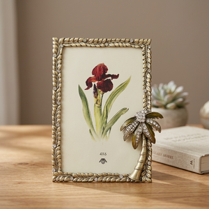 BEST SELLING HOME DECORATION METAL ZINC ALLOY GREEN PALM TREE PHOTO <b>FRAME</b> 4x6 for MEMORY - Product Image 2