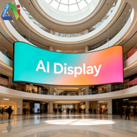 Écran LED incurvé flexible de forme spéciale Ai Display Creativity, 8K, 7680Hz, luminosité 1000cd, mur vidéo haut de gamme pour espaces commerciaux