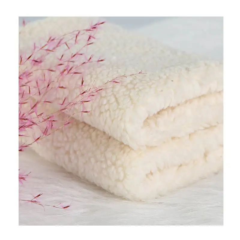 Tissu sherpa 100% en coton uni, étoffe pour confection de vêtements