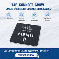 Carte de menu NFC programmable en PVC époxy personnalisée, NTAG215 13,56 MHz ISO14443A, étanche, pour table de restaurant