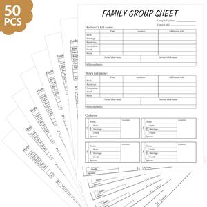 Tableaux d'arbre généalogique à remplir, feuilles vierges recto-verso pour groupes familiaux, fournitures d'organisation de la génalogie pour la <span class=keywords><strong>recherche</strong></span> sur l'histoire de l'ascendance - Product Image 4