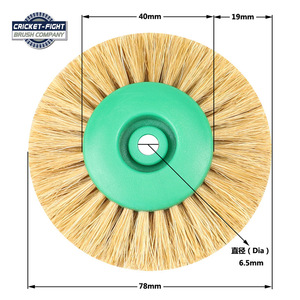 Brosse de polissage en sisal 78 mm de la marque Cricket-Fight Brush Company, disque à noyau en plastique rouge pour meuleuse d'établi, polissage de bijoux et dentaire - Product Image 4