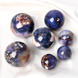 Esferas de Ágata de Flor de Cerezo Azul, Bolas de Cuarzo de Cristal Natural de Alta Calidad al por Mayor - Product Image 2