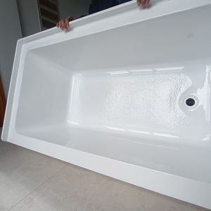 Nord America Coppe in acrilico Freestanding rettangolare vasca da bagno alcova incassata grembiule bianco una gonna anteriore vasche portatili per alberghi - Product Image 4