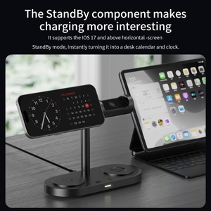 Support de charge rapide sans fil magnétique 5-en-1 Qi2.2 Standard 25W/5W avec rotation à 360°, design pliable, lumière LED et refroidissement <span class=keywords><strong>TEC</strong></span> - Product Image 3
