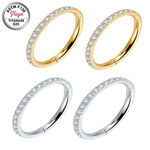 Anneaux segmentés articulés en zircon G23, anneaux de piercing pour le nez, clickers de septum, boucles d'oreilles créoles en titane, bijoux de piercing corporel Daith Lelix - Product Image 2