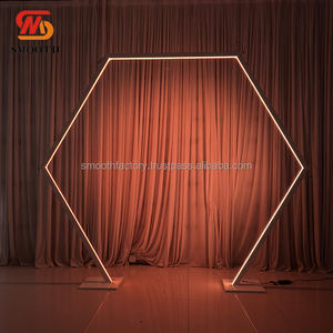 SMOOTH New Design Custom Size Wedding Glowing Arch Metal <b>Backdrop</b> <b>Stand</b> Led Light for Party Events Decor - Product Image 4