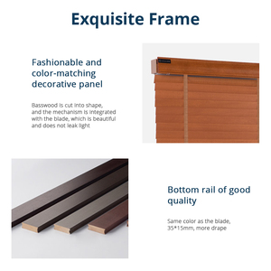 Zemismart Smart Wood <strong>Blinds</strong> Tuya <strong>Roller</strong> Shade <strong>Blind</strong> Google Home Alexa Support Wooden Shutters Filter Curtain <strong>Kitchen</strong> Electric - Product Image 6