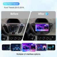 Écran de remplacement Android Rhythm pour voiture, 9 pouces, tactile, IPS LCD, BT, FM, durable, pour ateliers de réparation, compatible Ford Transit 2015-2018
