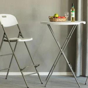 Table de bar ronde pliante blanche en plastique de 32 pouces pour événements et fêtes – Vente en gros - Product Image 6