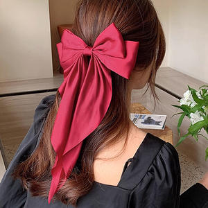 새로운 트렌드 공주 활 클립 헤어그립 헤어 액세서리 여성용 달콤한 블랙 레드 큰 활 헤어 리본 클립 - Product Image 3