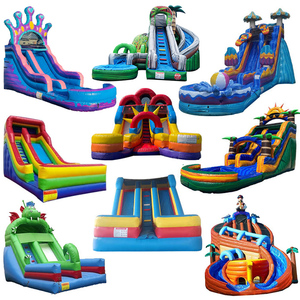 <b>Inflatable</b> Dual Lane <b>water</b> <b>slide</b> with buffer pool - Product Image 5
