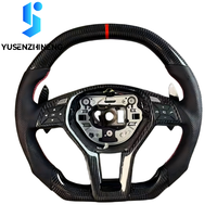 Volant en fibre de carbone forgé sur mesure avec LED pour Mercedes-Benz W204 W212 2011-2015 CLA GLA 45 C63 CLS63 E550 AMG R231 SL SLK350
