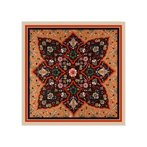 Polyester <b>Silk</b> Satin Luxury Autumn Flower <b>Scarf</b> 70x70cm <b>Square</b> Neckerchief Custom Printed Design <b>Scarf</b> Wholesale - Product Image 2