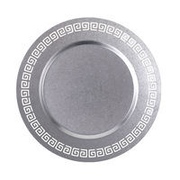 Assiette de service en métal avec motif de sapin de Noël, décoration de table pour la maison, les hôtels, les mariages, forme ronde, assiette de service pour aliments
